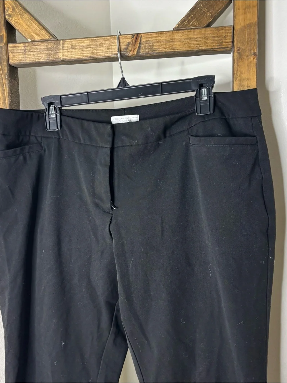 New York & Company Black Stretch Straight-Leg Work Pants Size 14